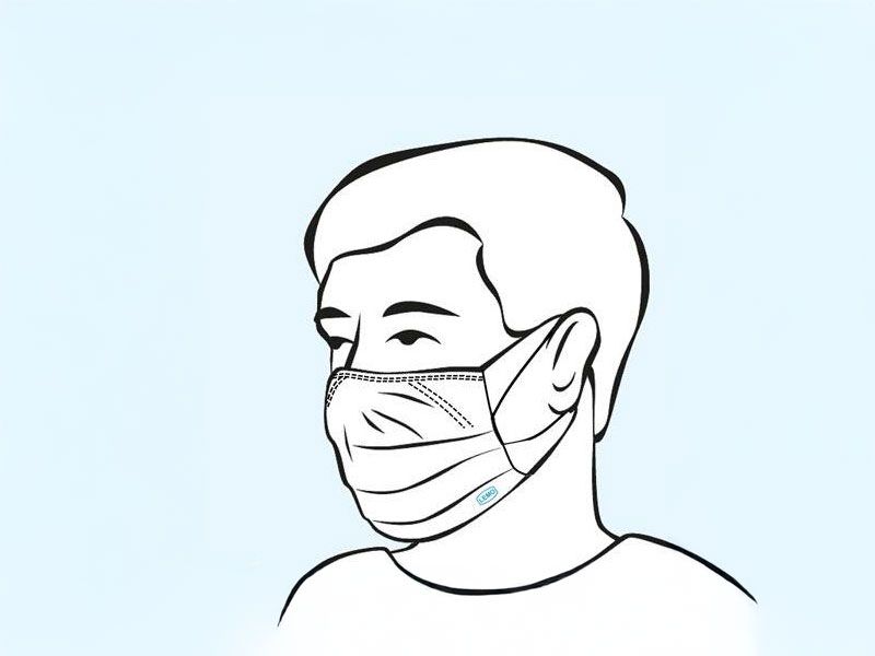 Illustration of a person wearing a face mask
